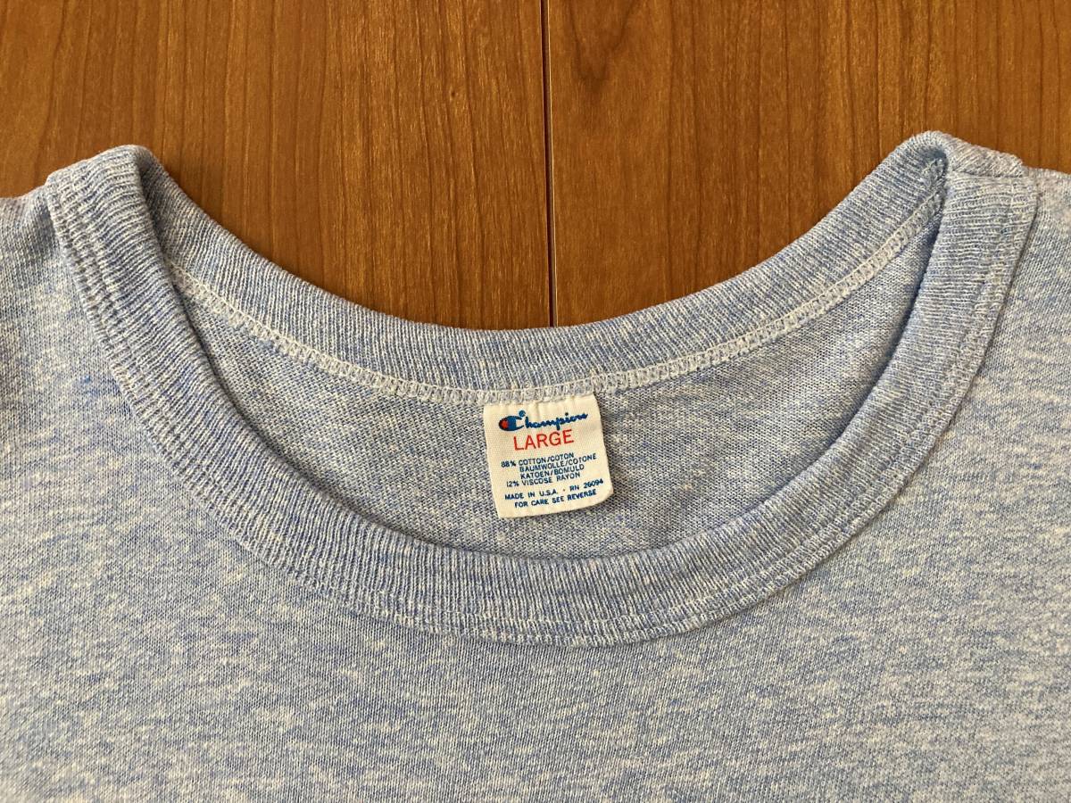 【極美品★染み込み】80s champion 88/12 Tシャツ LARGE USNA チャンピオン トリコ usa/YALE NAVY USAFA リバースウィーブ 501 BIGE 66前期_画像7