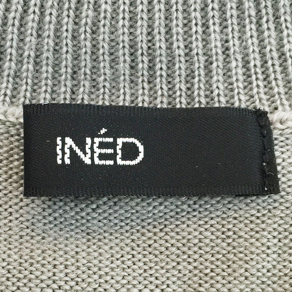 ★INED イネド 半袖 タートルネックニットトップス レディース サイズ9 グレー ベーシック セーター ウール混 7143170022 1BB/41365_画像6