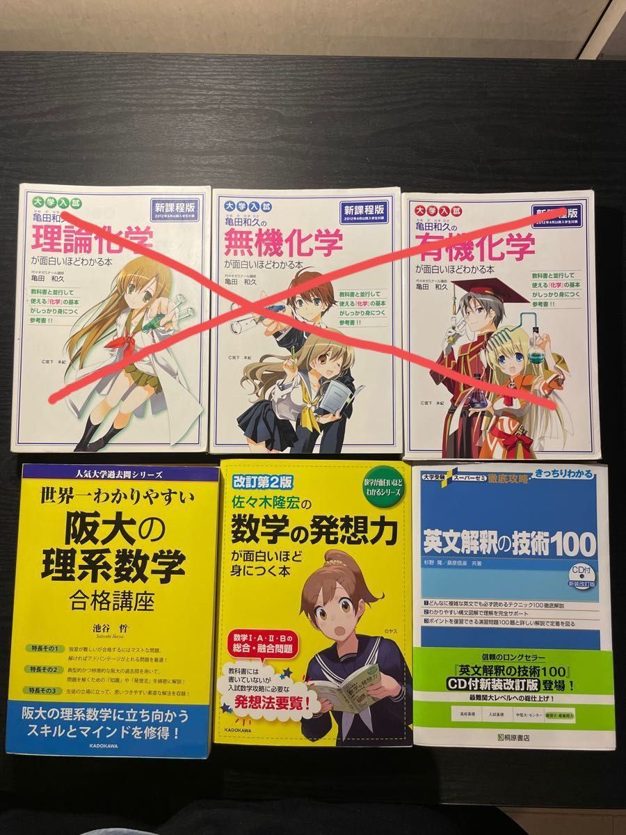 佐々木隆宏の数学の発想力が面白いほど身につく本、世界一わかりやすい阪大の理系数学など参考書まとめ売り、バラ売り不可