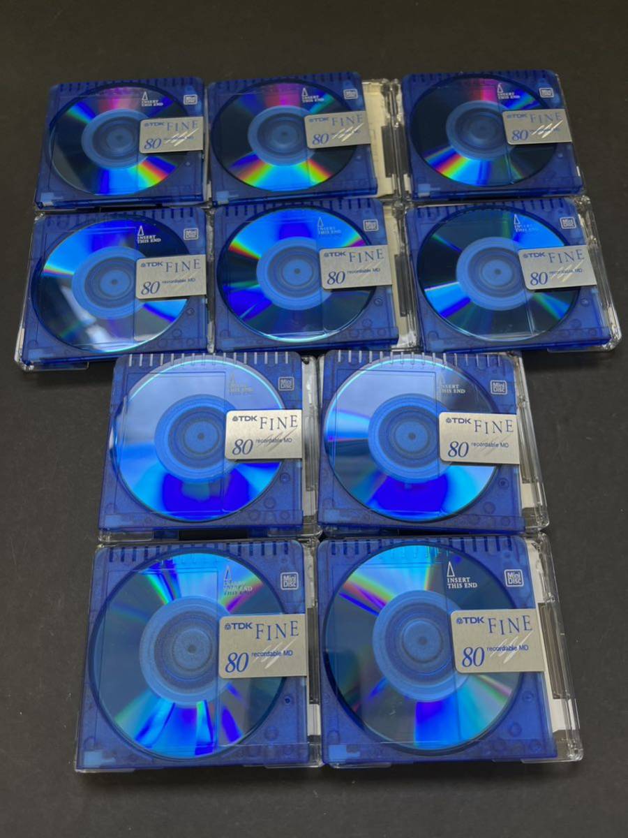 MD ミニディスク minidisc 中古 初期化済 TDK FINE ブルー 80 10枚セット 記録媒体_画像2