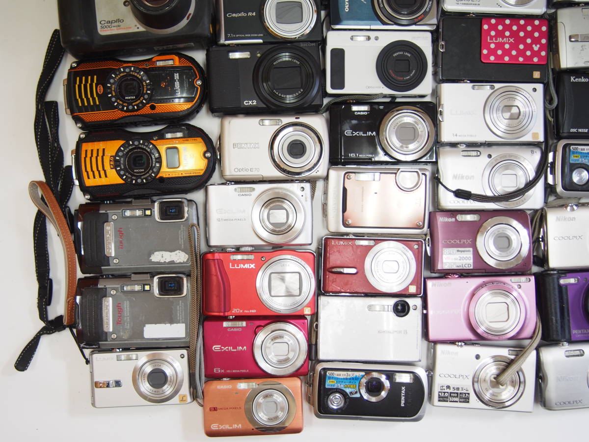 ( W-4 ) デジタルカメラ・Ricoh、Olympus、Panasonic、Nikon など まとめ 80台・動作未確認ジャンク扱_画像4