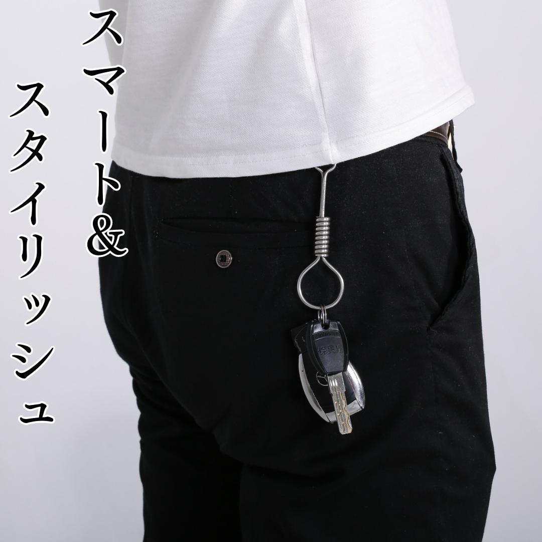 ジェフデッカー型 ステンレス シルバー キーフック キーホルダー ジェフデッカー型 ステンレス シルバー キーフック キーホルダー
