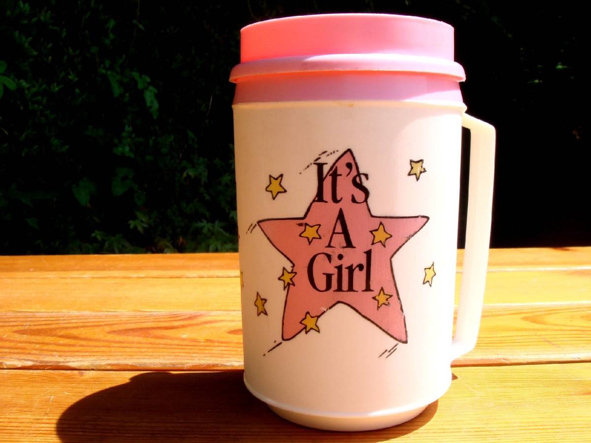 入手困難★美品Vintage【Aladdin】お宝アラジン★インシュレートマグ★Star ＋「It's A Girl」★稀少Made in U.S.A.♪_美品Aladdin Insulated Mug♪