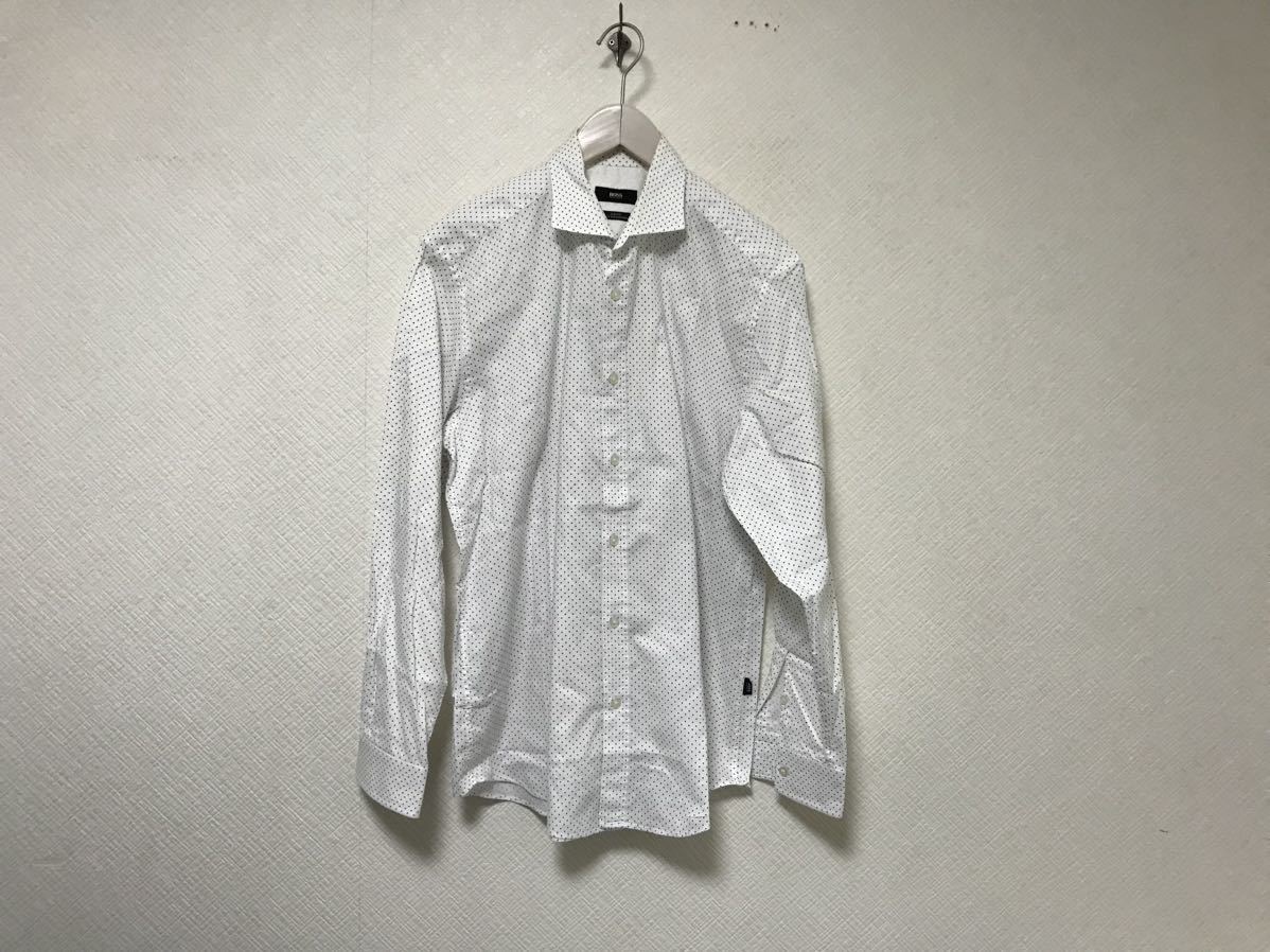 低価格 本物ヒューゴボスHUGO BOSSコットン柄ドレス長袖シャツメンズ