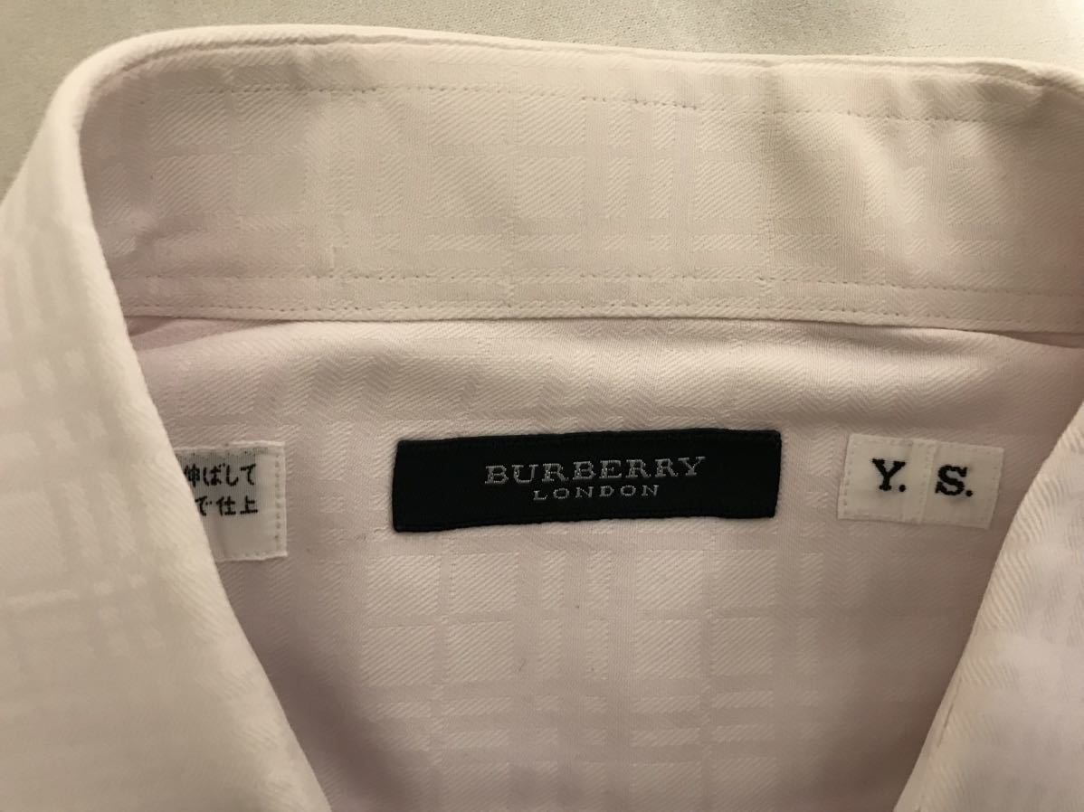 本物バーバリーロンドンBURBERRY LONDONコットンチェック柄ドレス長袖シャツメンズミリタリーワークビジネススーツゴルフピンク日本製M