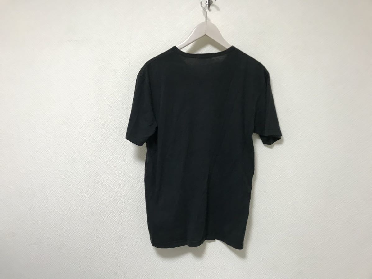 本物バーバリーブラックレーベルBURBERRY BLACK LABELコットンプリント半袖TシャツメンズサーフアメカジミリタリースーツビジネスL黒3_画像3