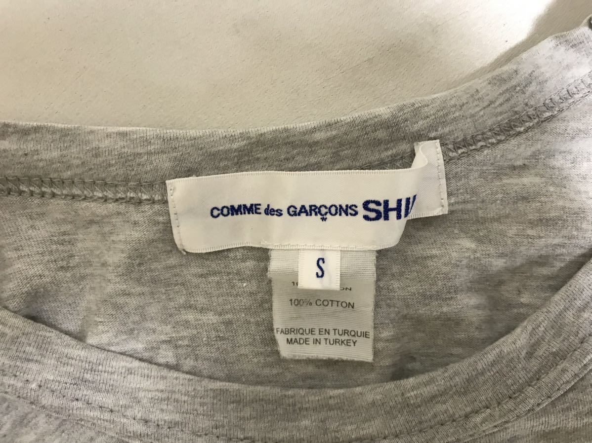 本物コムデギャルソンシャツCOMME des GARONS SHIRTコットンポケット半袖TシャツメンズアメカジサーフビジネススケーターグレーSトルコ製_画像5