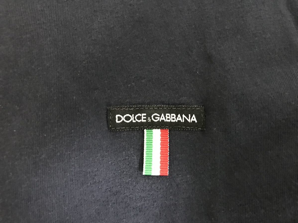 本物ドルチェアンドガッバーナDOLCE&GABBANAコットン胸タグ半袖Tシャツメンズアメカジサーフミリタリーワークビジネススーツ紺ネイビーL