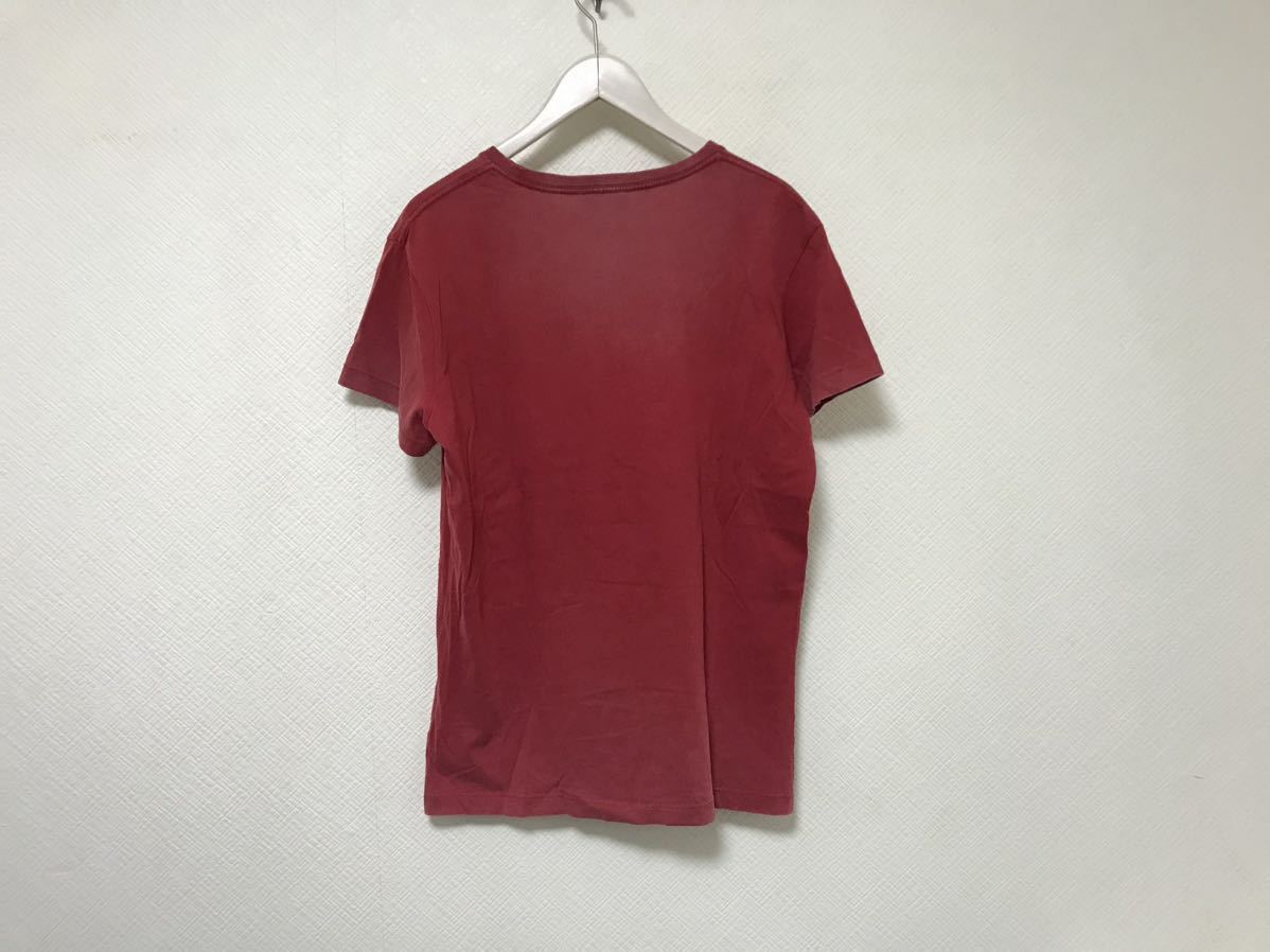 本物ディーゼルDIESELコットンロゴ刺繍半袖Tシャツメンズアメカジサーフミリタリーワークスーツビジネス赤レッドL_画像3