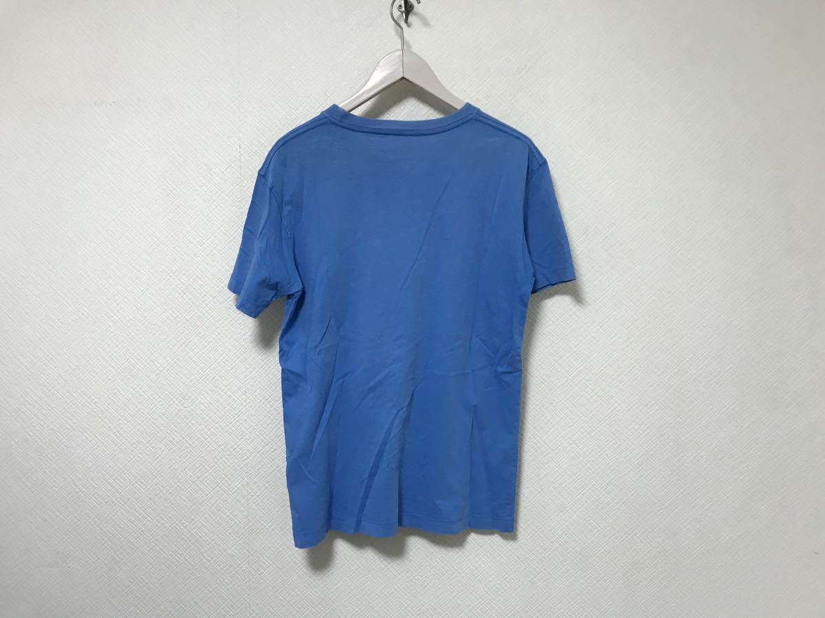 本物ティンバーランドTIMBERLANDコットンロゴプリント半袖Tシャツメンズアメカジサーフミリタリーストリート青ブルーXSインド製