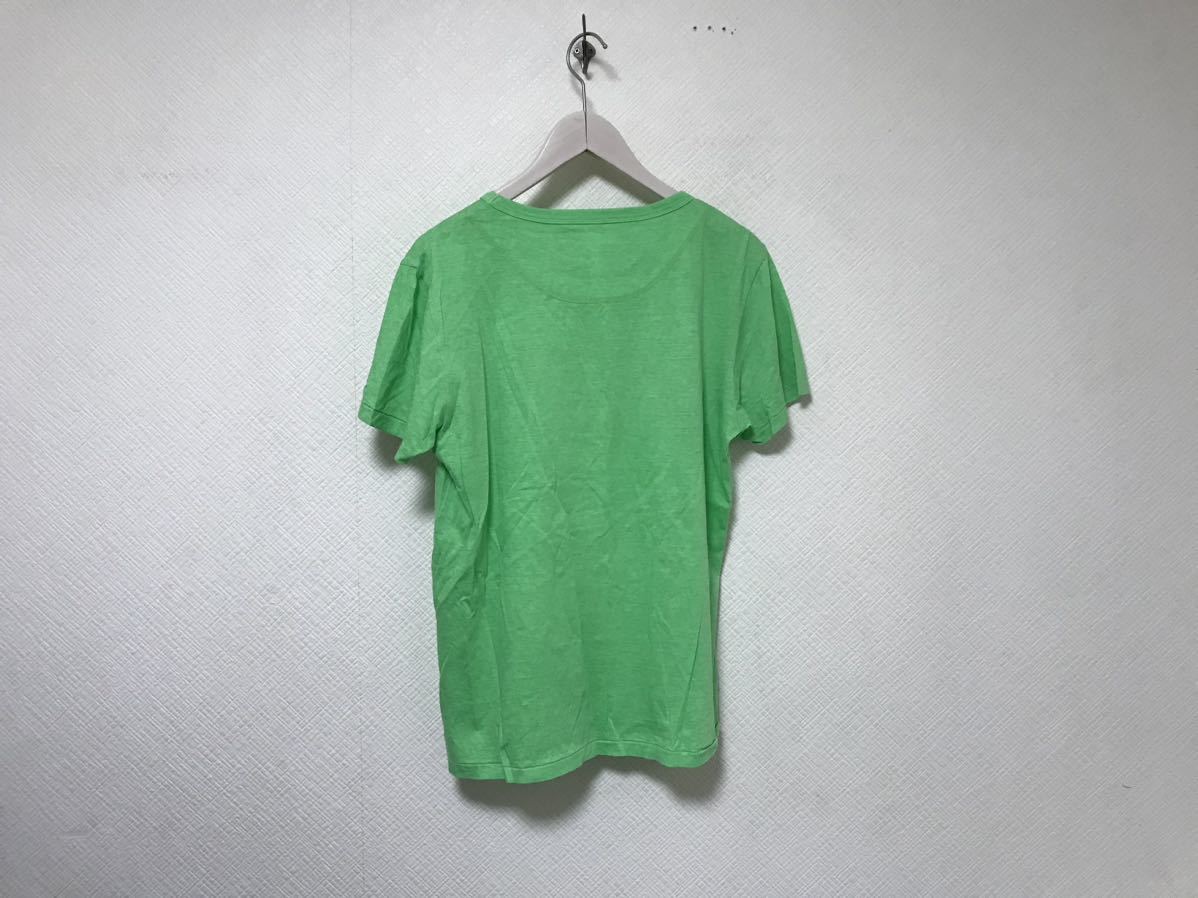 本物ポールスミスPAULSMITHコットンプリント半袖Tシャツメンズアメカジサーフミリタリーストリートビジネススーツグリーン緑L日本製
