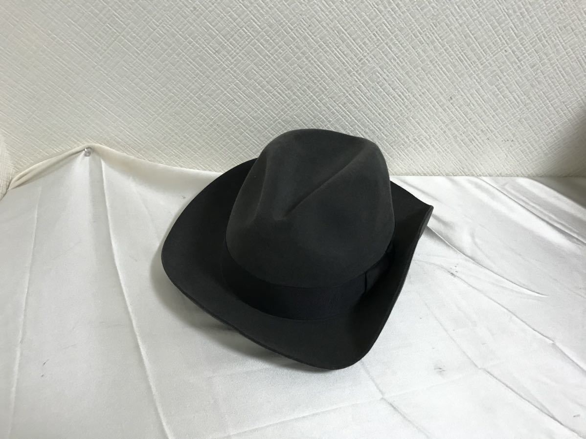 本物カシラCA4LAノックスKNOXラビットファー中折れハット帽子ぼうしボウシレディースメンズサーフアメカジビジネススーツグレー日本製