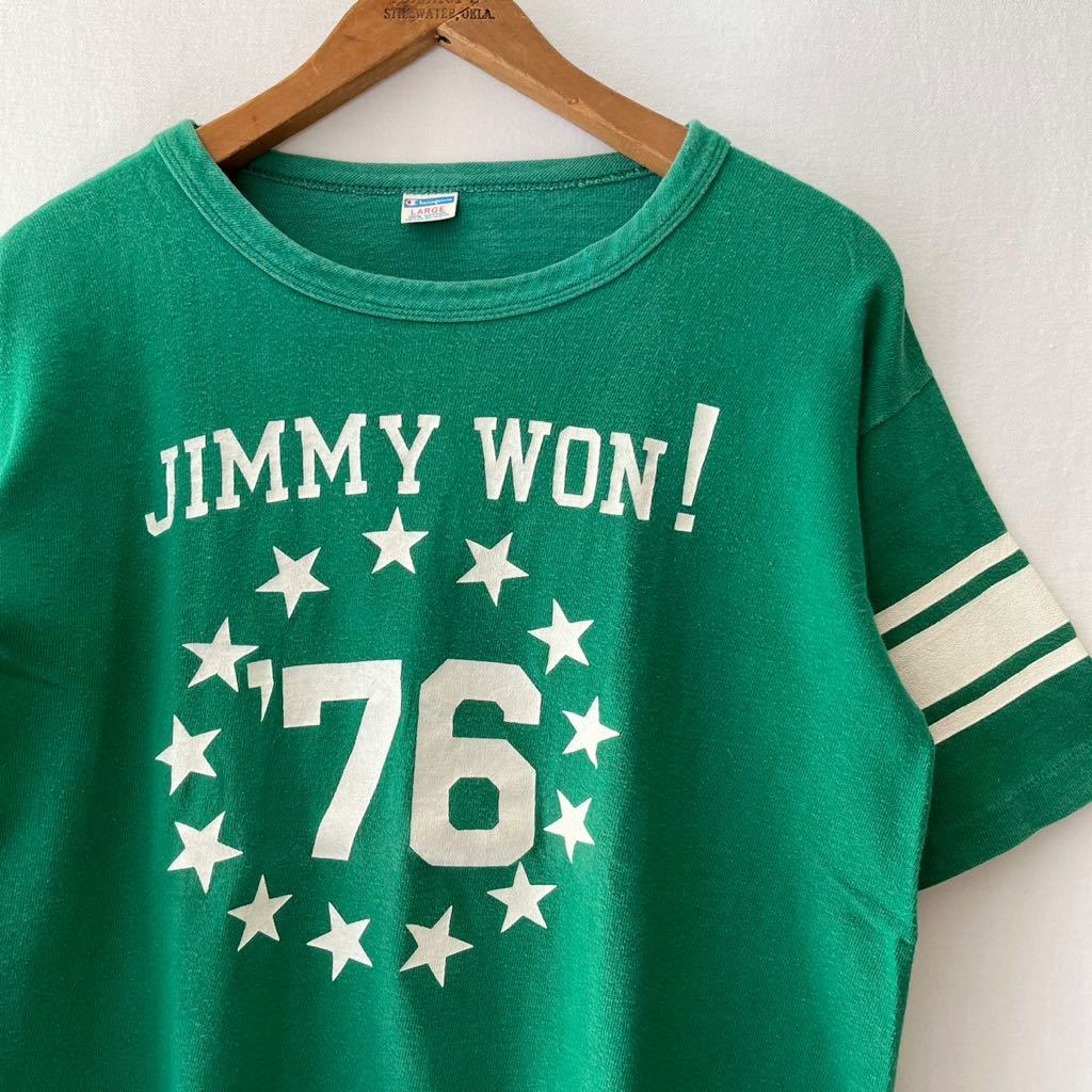 レア! 70s champion バータグ 半袖 フットボール Tシャツ L USA製 ビンテージ 70年代 チャンピオン フットT オリジナル ヴィンテージ