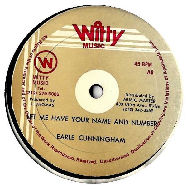 Earle Cunningham - Let Me Have Your Name and Number G289_画像1