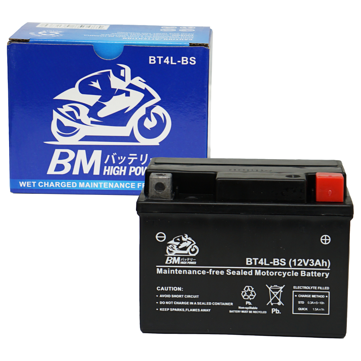 高品質 バイクバッテリー【BT4L-BS】充電液注入済 互換YT4L-BS FT4L-BS CTX4L-BS CT4L-BS 1年保証 スーパーカブ ベンリー90 DIO ジョーカー_画像2