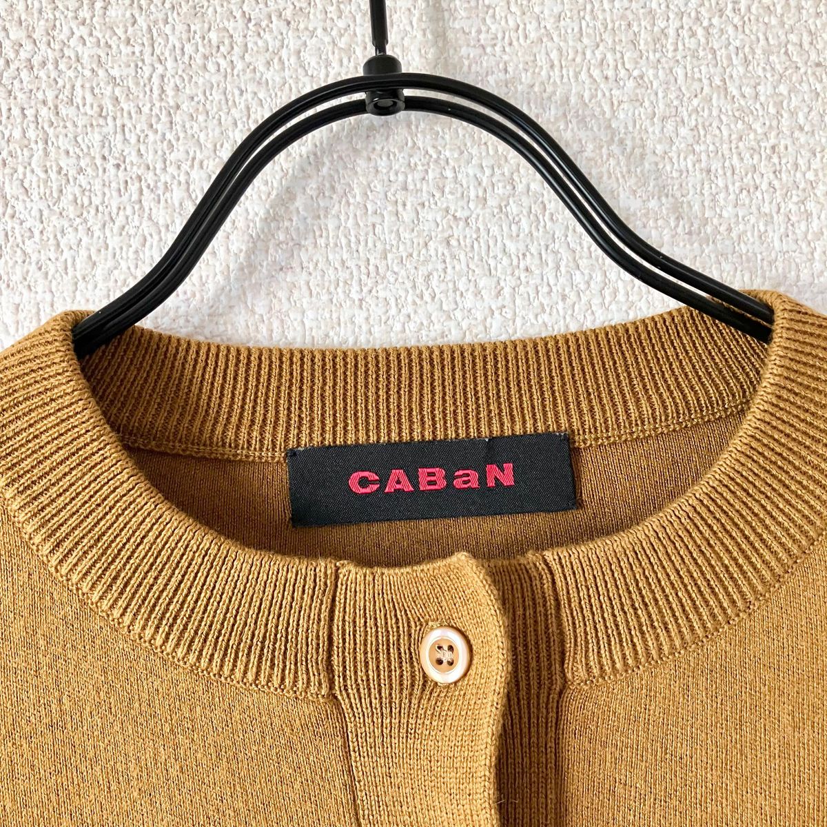 CABaN コットンカシミヤ クルーネックカーディガン XS キャメル CABaN コットンカシミヤ クルーネックカーディガン XS キャメル