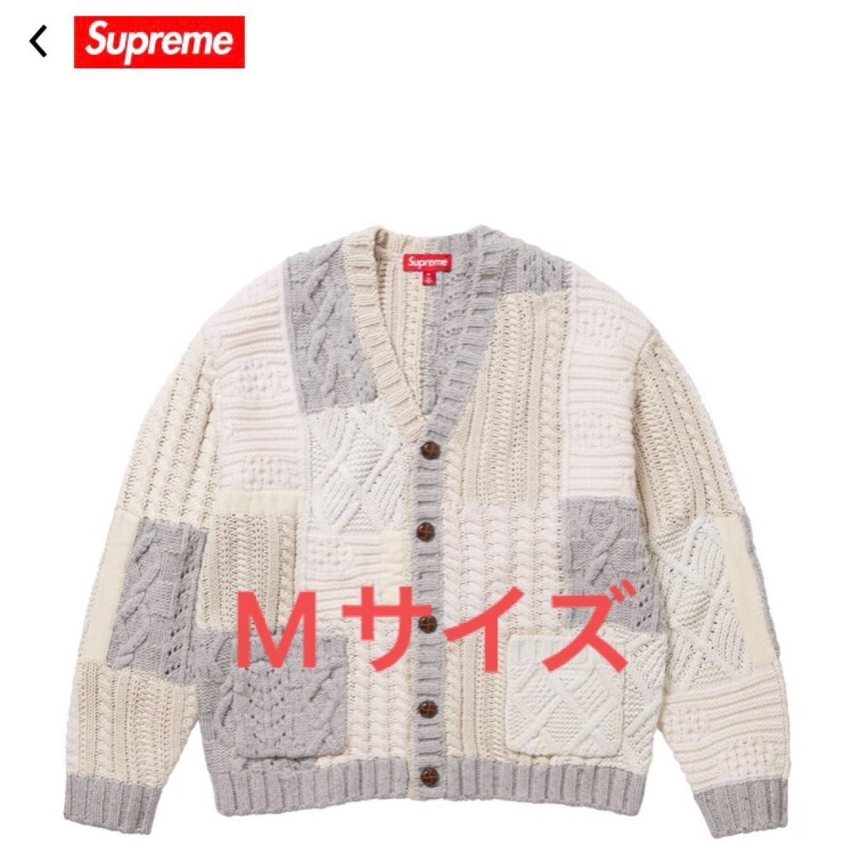 Supreme patchwork cable knit cardigan ivory シュプリーム