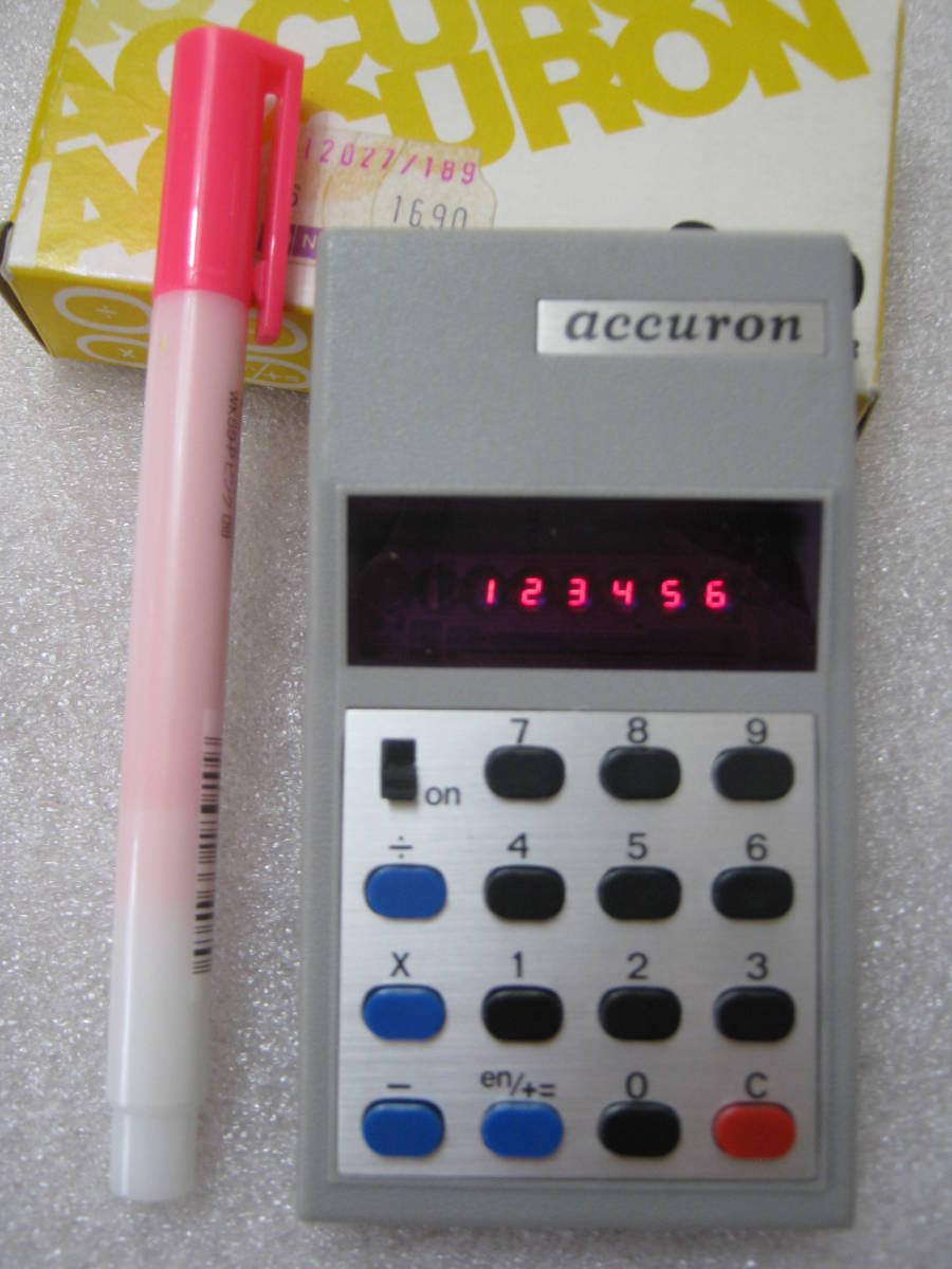 【電卓】超小型 RPN 逆ポーランド法入力 ミニ電卓 赤色LED表示