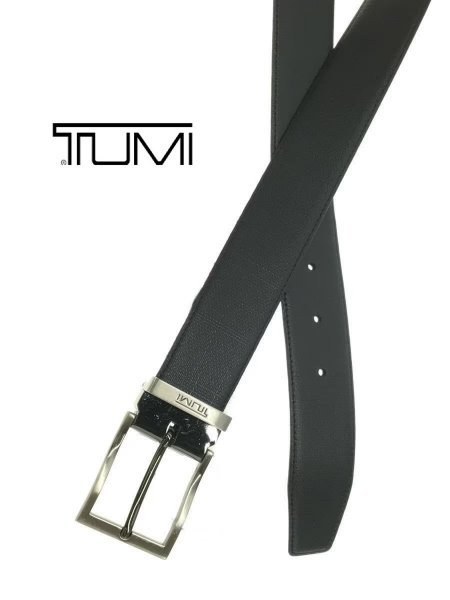 TK フランス製 TUMI サフィアーノ ベルト 黒 ブラック系 トゥミ