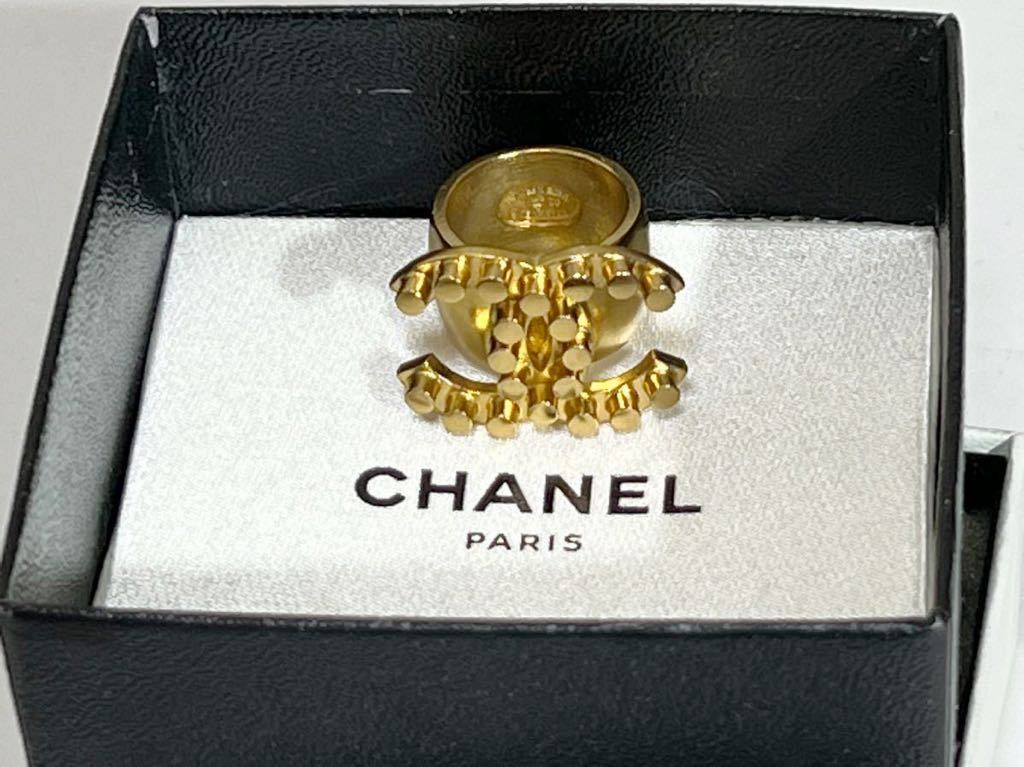 [ прекрасный товар / включая налог ]CHANEL/ Chanel здесь Mark Vintage кольцо Gold / золотой цвет 13 номер примерно 