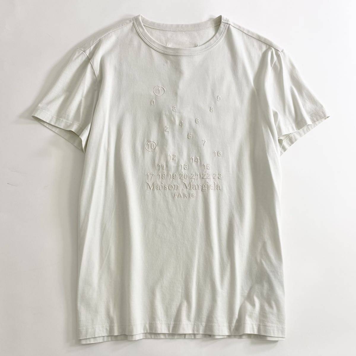 ◯59i17《未使用》定価¥64900 Maison Margiela メゾンマルジェラ 22SS カレンダーグラフィックロゴTee S ホワイト メンズ 半袖Tシャツ_画像1