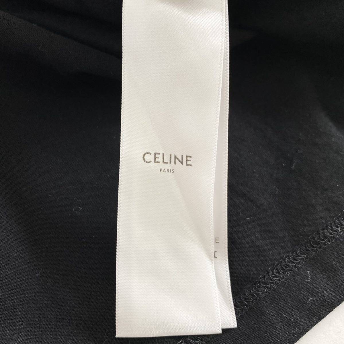 0 55i27{ beautiful goods }CELINE Celine Logo print T-shirt XS black men's short sleeves tee cut and sewn Italy made cotton spring summer high brand 