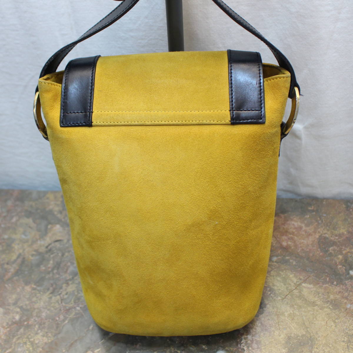 OLD CELINE CIRCLE LOGO BICOLOR LEATHER SHOULDER BAG MADE IN ITALY