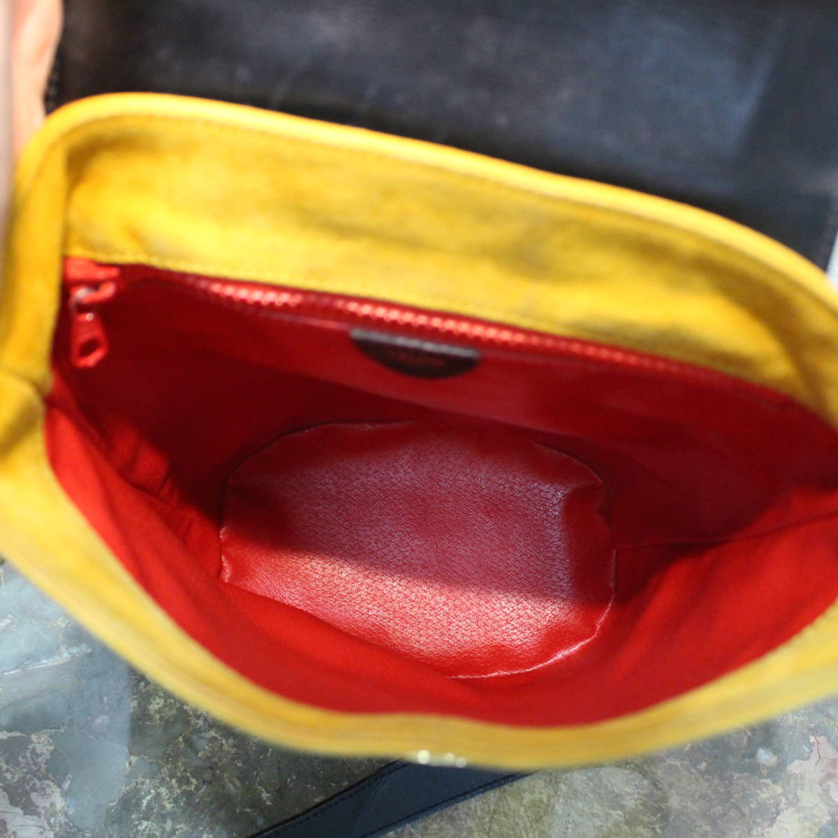OLD CELINE CIRCLE LOGO BICOLOR LEATHER SHOULDER BAG MADE IN ITALY