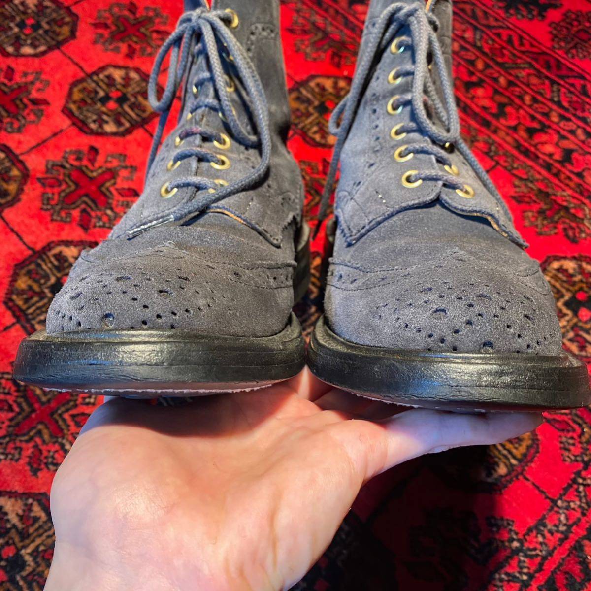 Tricker's WING TIP SUEDE LEATHER BOOTS MADE IN ENGLAND Tricker's WING TIP SUEDE LEATHER BOOTS MADE IN ENGLAND