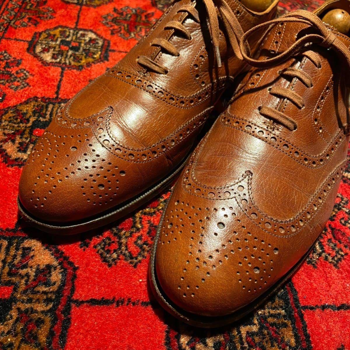 Ralph Lauren CROCKETT&JONES LEATHER WING TIP SHOES/ Ralph Lauren Crockett & Jones кожа wing chip обувь 