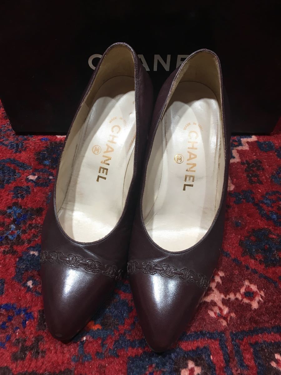 CHANEL COCO MARC LEATHER HEEL PUMPS MADE IN ITALY/シャネルココ