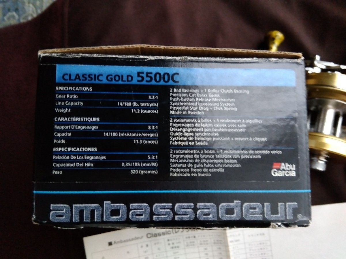 ★ABU アンバサダー 5500C クラシック GOLD ゴールド アブCLASSIC シャンパンゴールド 箱備品 雷魚 鯰★
