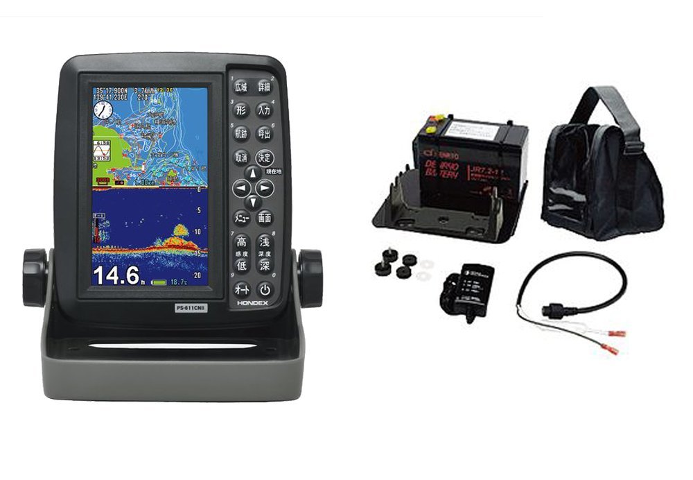 PS-611CNII-バリューセット HONDEX ホンデックス 5型ワイド液晶 ポータブル GPS内蔵 PS-611CN2
