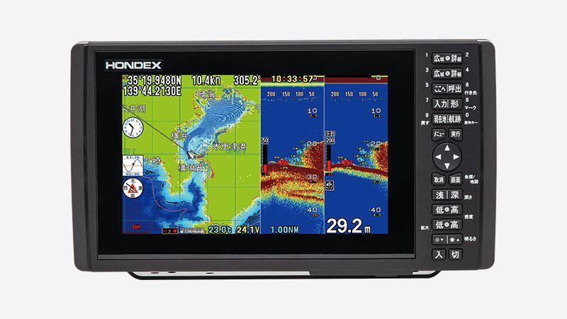 HE-90S GPS内蔵仕様 HONDEX (ホンデックス) デプスマッピング 機能搭載 9型ワイド プロッター デジタル 魚探 アンテナ内蔵