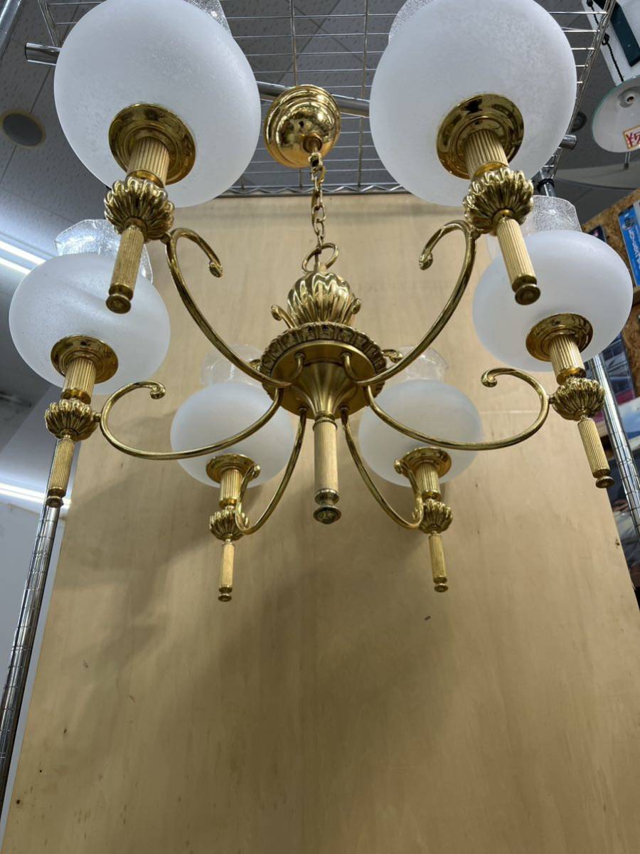 フランスアンティーク ヴィンテージ アンティーク シャンデリア アンティークシャンデリア 吊り下げ照明 天井照明 ランプシェード ５灯の画像2