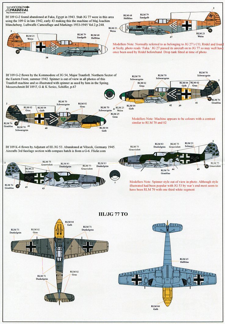 1/32 エクストラデカール　飛行隊本部小隊の Bf 109 Pt.2_画像3