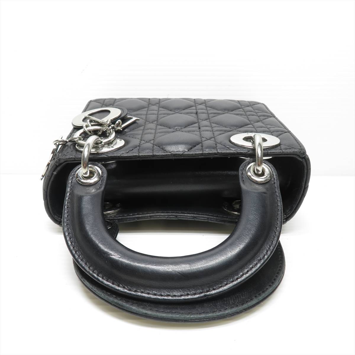  Christian Dior 2WAY handbag reti Dior kana -ju leather black 