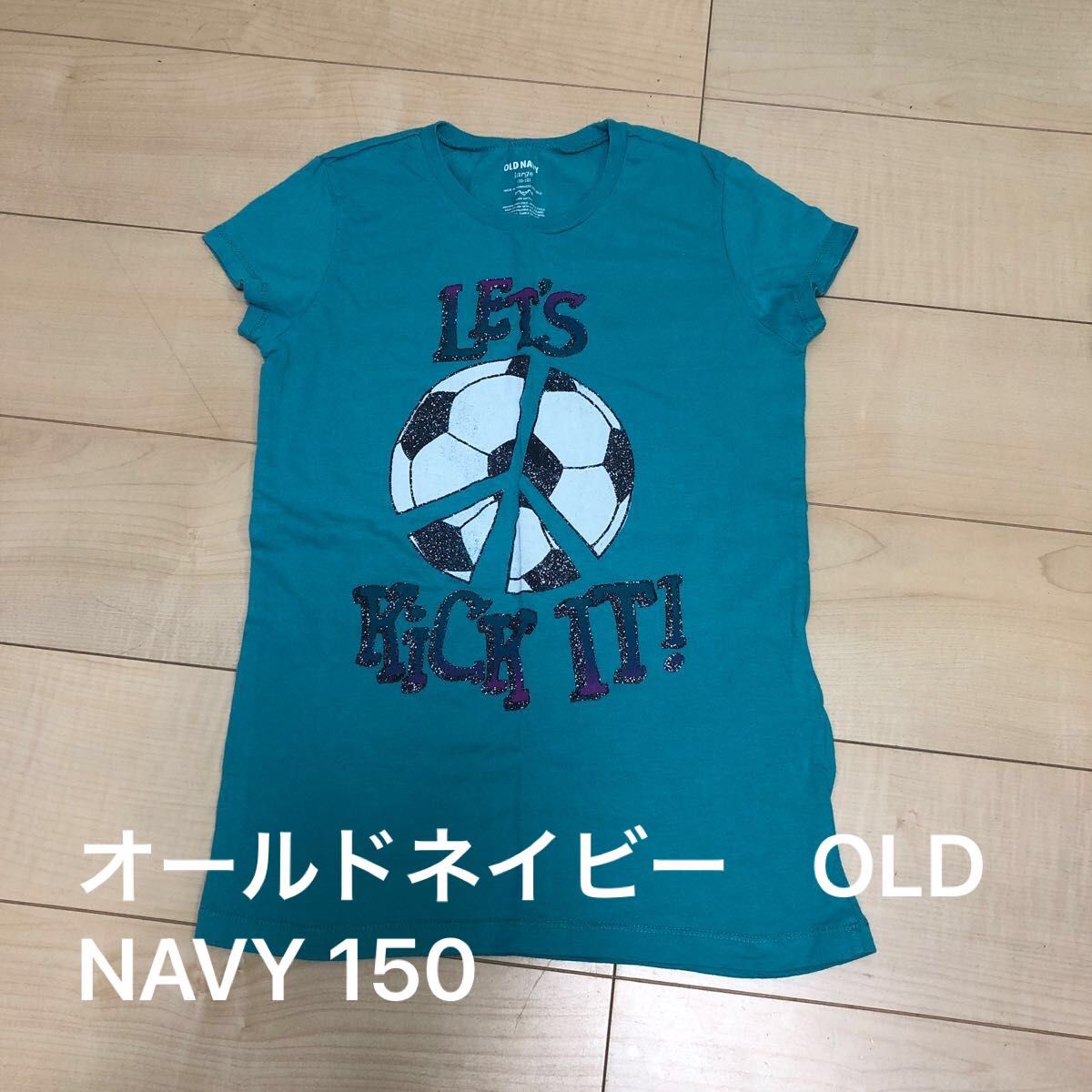 オールドネイビー　OLD NAVY サッカーボール　Tシャツ　ラメ　キッズ150 半袖Tシャツ