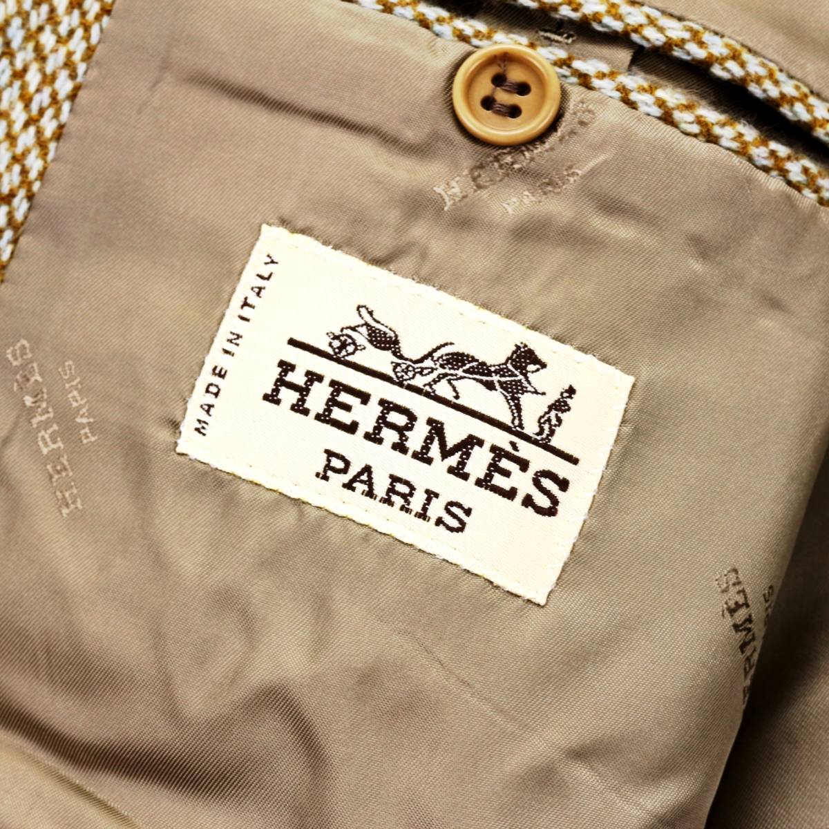 極致奢華◎“HERMES / HERMES”內蒙古頂級中國羊絨100％材質!!!每個人都會跌到底！Vicuñana彩色外套令人印象深刻的50 XL 原文:贅の極み◎「HERMES/エルメス」内モンゴル産トップチャイナ カシミヤ100％素材!!! 誰もがひれ伏す!!圧巻のヴィキューナ色ジャケット 50 XL