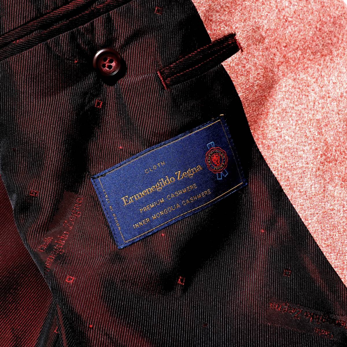 頂点の内モンゴル産カシミヤ100%仕立て◎「Ermenegildo Zegna/ゼニア」最高級ビスポーク オーダー品◎ツイードジャケット 秋冬 L程度