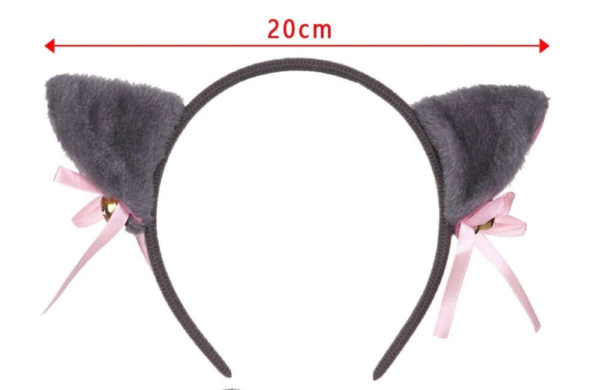子供用 猫耳 カチューシャ 2個セット 鈴リボン かわいい ねこ耳 ねこみみ 黒猫 仮装 イベント 学園祭 クリスマス