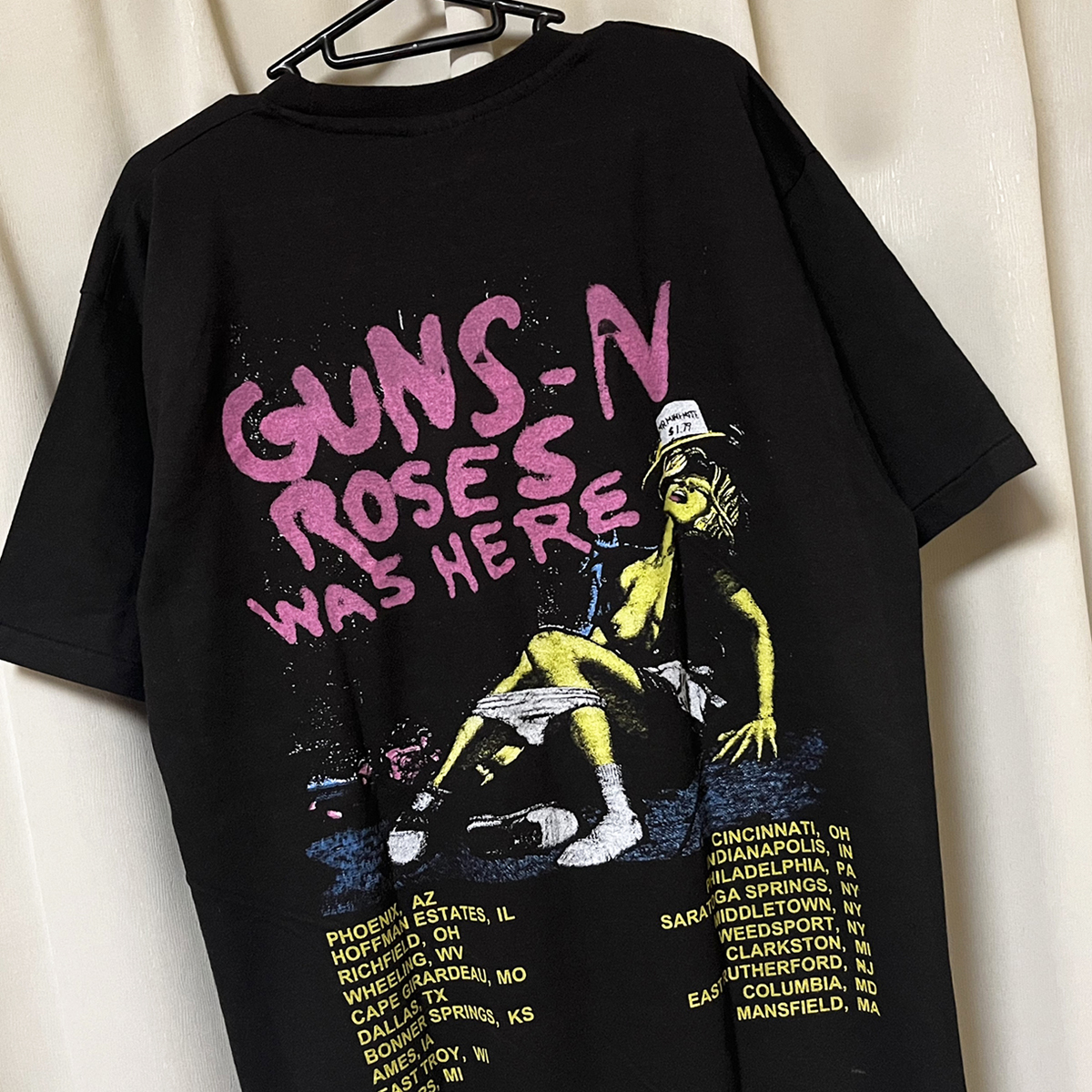 XL Guns N'Roses ガンズアンドローゼズ Tシャツ ガンズ 発禁ジャケット レイプ バンド ロック 黒ブラック 新品 (90s ビンテージ USA製)_画像1