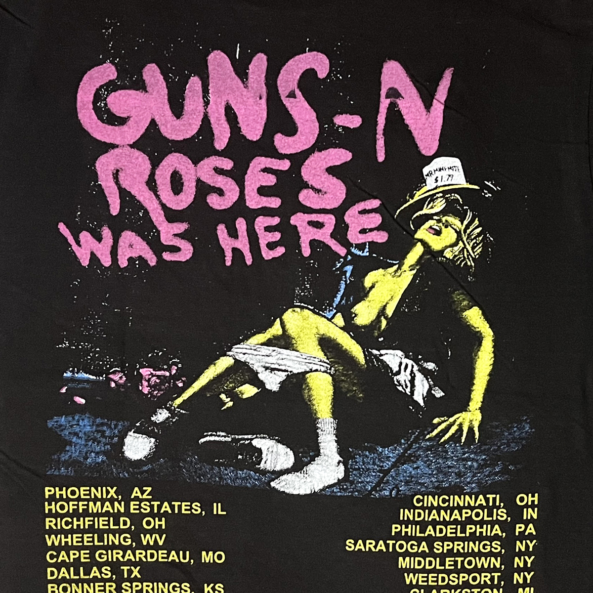 XL Guns N'Roses ガンズアンドローゼズ Tシャツ ガンズ 発禁ジャケット レイプ バンド ロック 黒ブラック 新品 (90s ビンテージ USA製)_画像8