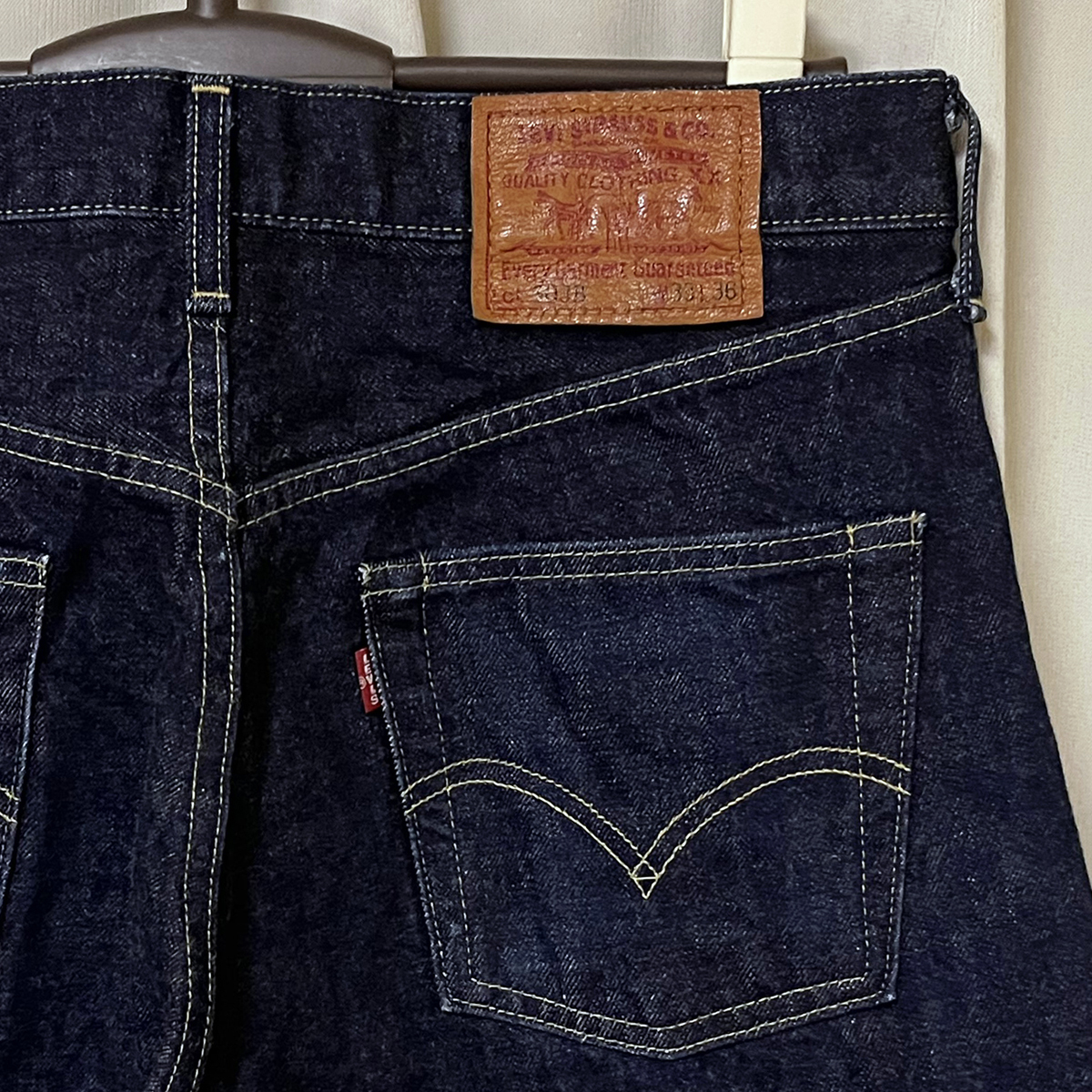 最高級 LEVIS 90s日本製 W33 濃紺 リーバイス 702XX 501XX 99年製 革