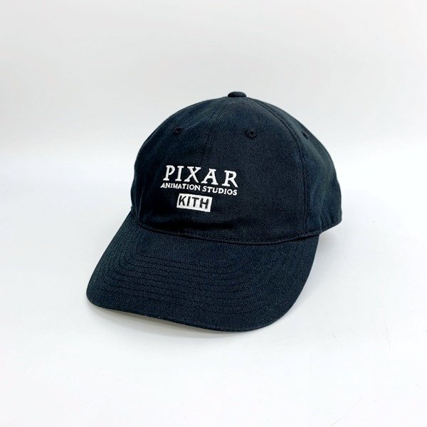 KITH PIXAR キス ピクサー コラボ ロゴ刺繍 キャップ 美品 シンプル ベースボールキャップ 男女兼用 ブラック 帽子 DF9161■