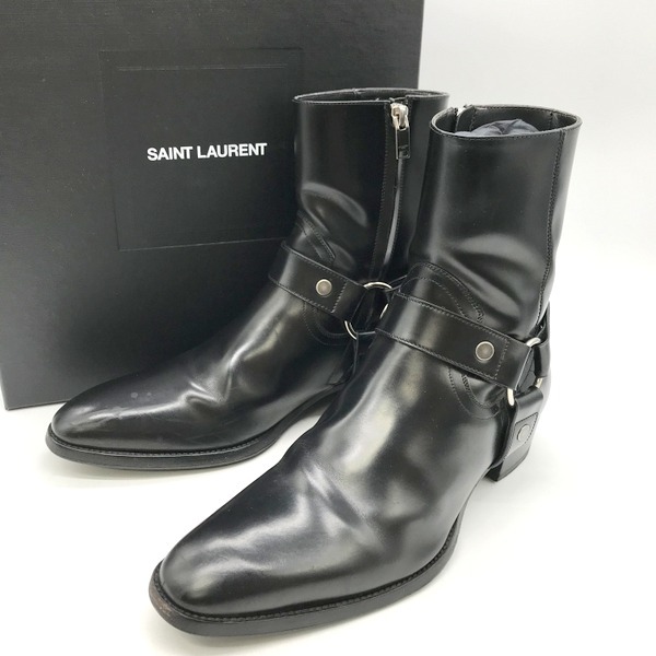 Saint Laurent Paris ワイアットハーネス リングブーツ レザーシューズ