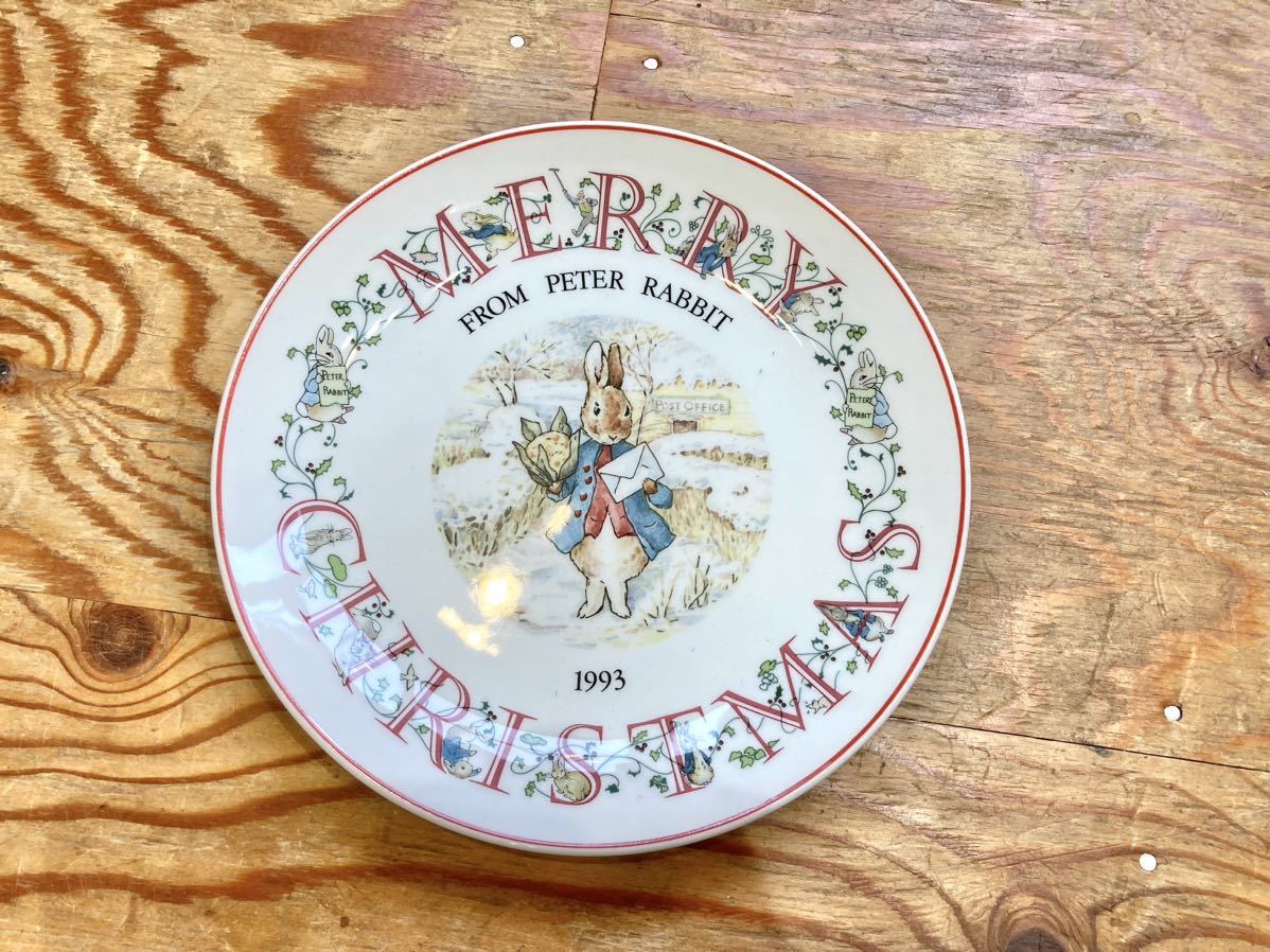 ■WEDGWOOD Wedgwood Peter Rabbit Рождественская тарелка 1993 UK PETER RABBIT Earplate Декоративная тарелка Настенная коллекция■