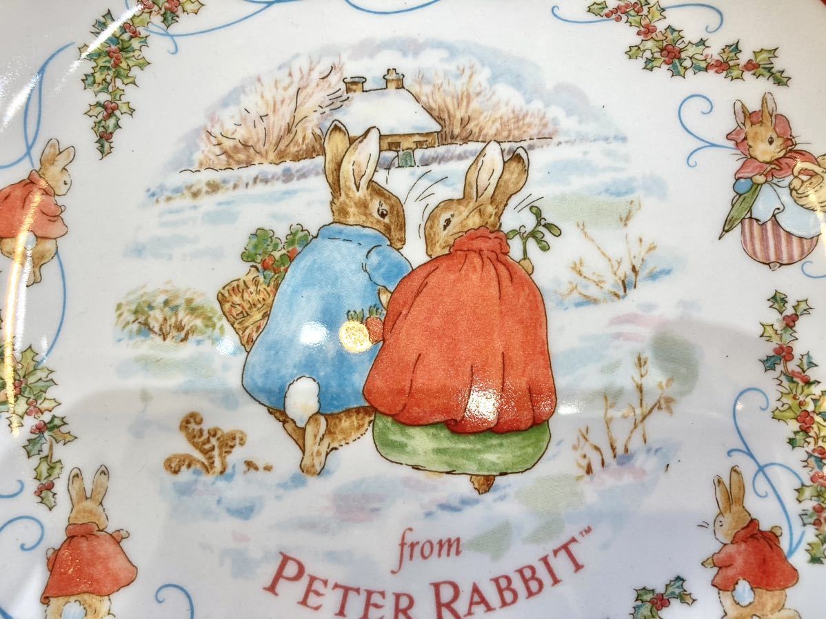 ■WEDGWOOD ウェッジウッド ピーターラビット クリスマスプレート1997年 英国 PETER RABBIT イヤープレート 飾り皿 壁掛け コレクション■_画像2