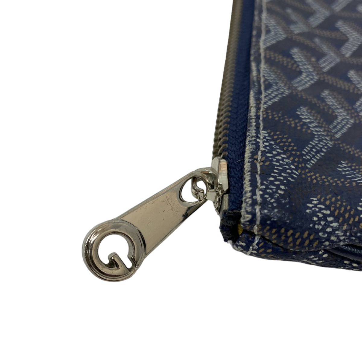 1円 美品 ゴヤール クラッチバッグ ヘリボーン柄 ブルー 青 GOYARD ポーチ_画像5