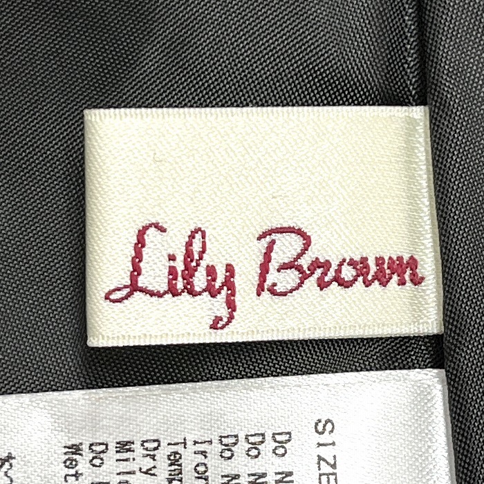 リリーブラウン Lily Brown ヴィンテージオフショルワンピース 7分袖 花柄 ポリ100% 1 (M) パッションピンク ピンク×杢黒×緑 レディース_画像5